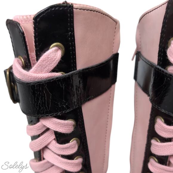 Converse RARE 2005 XXHI Star 70 Peach Blossom Pink Black Buckle Sneaker Boot 11 - Picture 11 of 16